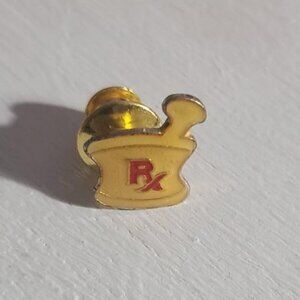RX Mortar & Pestle Vintage Drug Lapel Pin Tie Tack